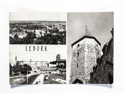 LĘBORK - PANORAMA, PLAC POKOJU, BASZTA BLUSZCZOWA 1972