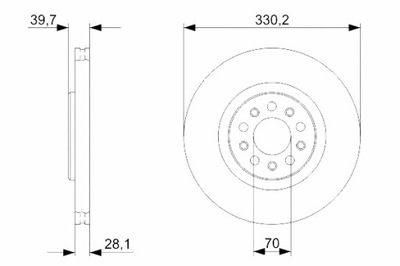 BOSCH ДИСКИ ДИСКОВЫЕ ТОРМОЗНОЕ 2SZT. ПЕРЕД ALFA ROMEO 159 BRERA GIULIETTA фото