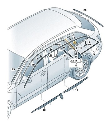 A6 rs6 молдинг стойка накладка защита 4g9853778 фото №1