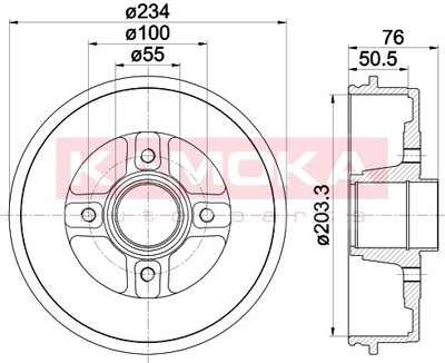 Kamoka 104020 барабан тормозной фото №1