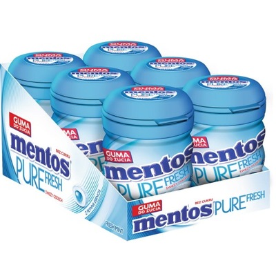 MENTOS PURE FRESH MINT butelka 60 g 6 szt