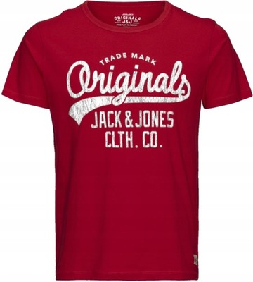 Jack Jones RED T-shirt Koszulka Męska LOGO_ S