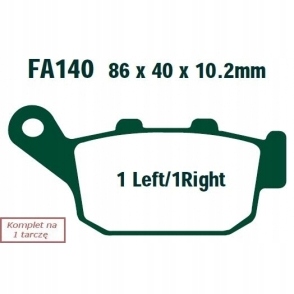КОЛОДКИ ТОРМОЗНЫЕ EBC SFA140