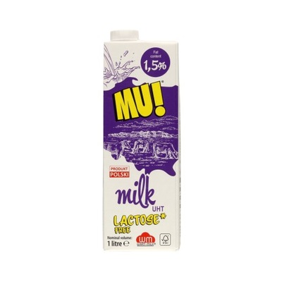 Mu! Mleko UHT BEZ LAKTOZY 1,5% 1 l
