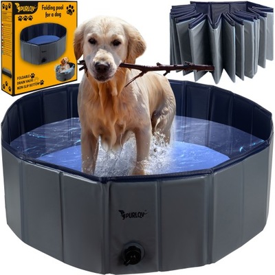Bazén pre psa Zvierat Veľký Skladací Záhradný na Chladenie Umývanie XXL 100x30cm