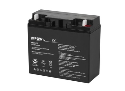 Akumulator AGM żelowy VIPOW 12V 20Ah