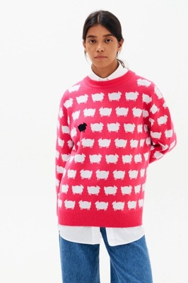 Sweter z barankami - różowy