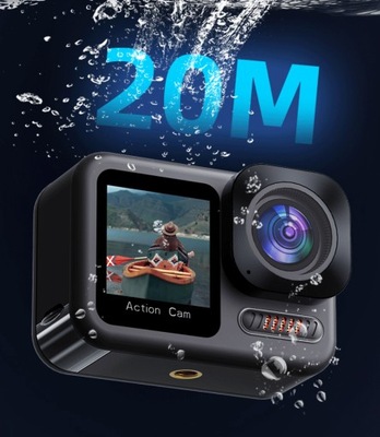 Wodoodporna kamera akcji 4K WiFi, 128 GB, z akcesoriami