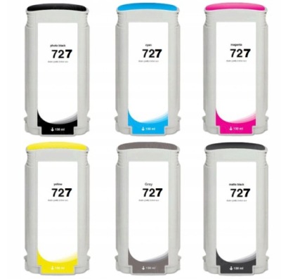6x Tusz do HP 727 do HP Designjet T1500 T1530