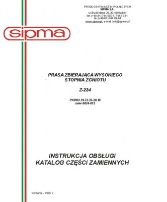 Sipma Z-224 instrukcja/katalog (1995) 