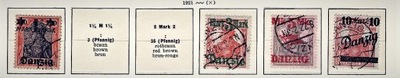 W.M.G. zestaw 21, 4 znaczki kasowane 1920 r.