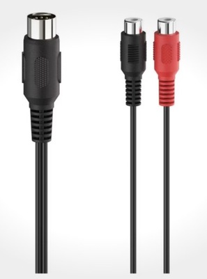 Hama Adapter audio, 2 gniazda RCA - 5-pinowa wtyczka DIN