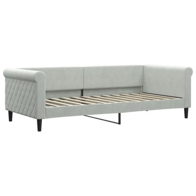 Sofa-łóżko 2-w-1, aksamit, 229x100x68 cm, jasnoszary