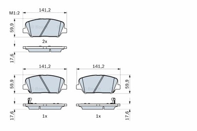 BOSCH ZAPATAS DE FRENADO PARTE DELANTERA CON MANUAL DE INSTALAR CON ALMOHADA  