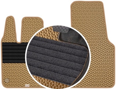 SMART FORTWO 3 2013-2020 ALFOMBRILLAS GOMA PARA COCHE EVA COLOR BEIGE  