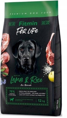 FITMIN FOR LIFE LAMB & RICE KARMA SUCHA 12KG