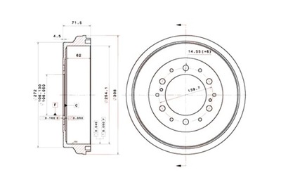 BREMBO BŪGNINIAI STABDŽIAI STABDŽIŲ 2SZT. GAL. TOYOTA HIACE COMMUTER V HIACE IV 