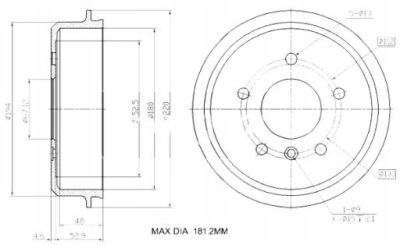 Maxgear гальмівні барабани ham. 2szt mercedes t. w168 a-klasa фото №1