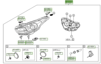 Лампа передняя фара l hyundai i40 11-15 фото №1