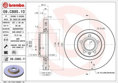 DISCO DE FRENADO BREMBO 09.C895.11  