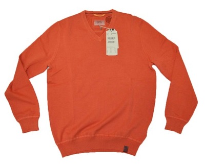 CAMEL ACTIVE V-NECK sweter bawełna serek cienki M