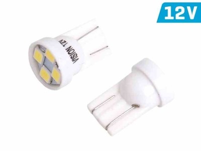 LUZ VISION W5W (T10) 12V 4 PIEZAS 2835 SMD LED, BIALA, 1 PIEZAS  