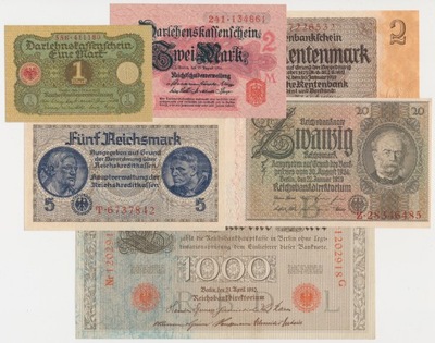 B5) NIEMCY - zestaw 6 szt. banknotów