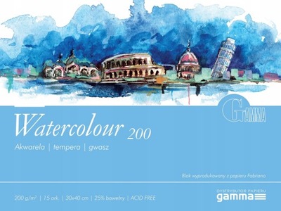 GAMMA Watercolour 200g Bok do akwareli 30x40