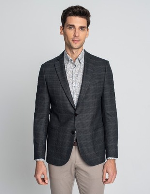 Marynarka locri zielona w kratę slim fit 170 96
