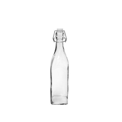 Butelka szklana na wino kwadratowa z KLIPSEM 0,25L