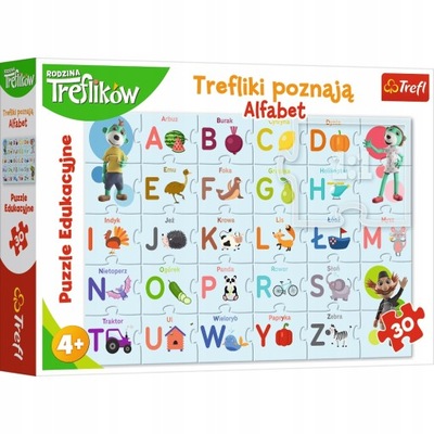 Puzzle 30 elementów - Edukacyjne, Trefliki poznają