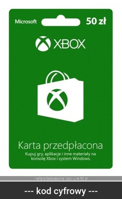 Karta przedpłacona Xbox Live 50 zł