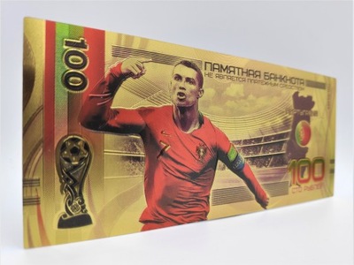 Christiano Ronaldo Piękny Pozłacany Banknot