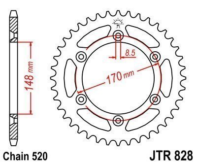 ENGRANAJE PARTE TRASERA JT 46-ZEBOW SUZUKI RM 465 1981-1982  