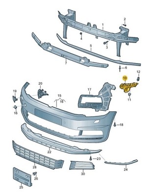 Направляющая направляющая бампера vw touran pp фото №1