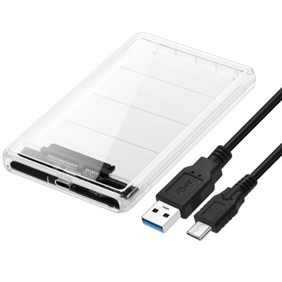 Kieszeń zewnętrzna na dyski 2.5" przeźroczysta USB-C