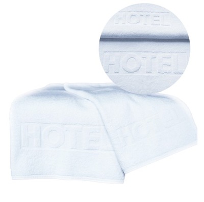 Ręcznik z tłoczeniem HOTEL biały 500gsm 70x140cm