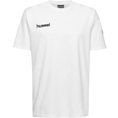 HUMMEL BIAŁY KLASYCZNY T-SHIRT NADRUK LOGO WEV HMR__140