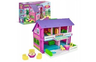 PLAY HOUSE DOMEK DLA LALEK Z AKCESORIAMI WADER