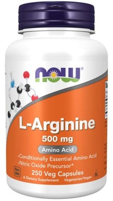 NOW L-Arginine 500 mg Arginina Pompa Masa USA 250k