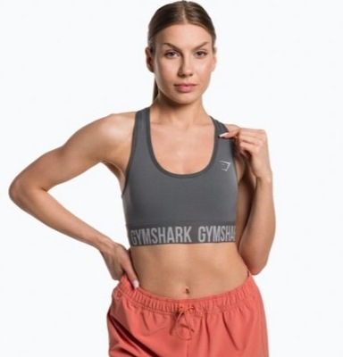 GYMSHARK STANIK SPORTOWY SZARY GŁADKI Z LOGO M 0Z4D1_D*