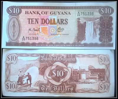 516. Banknot Gujana 10$ 1993r. UNC