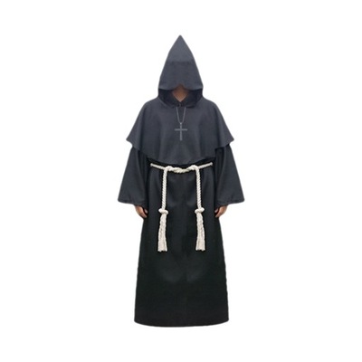 Halloween Hooded Priest Costume With Cross