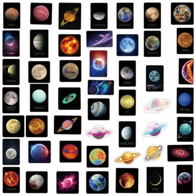 100 VIENETŲ UNIVERSE PLANET STICKER SPACE STARS ASTR LOK8100 