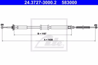 CABLE BRAKES MANUAL LANCIA ATE  