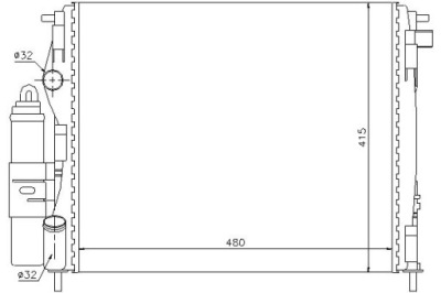 Nissens радиатор воды renault clio 2 1.6 16v bb фото №1