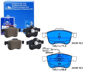 КОМПЛЕКТ КОЛОДОК ТОРМОЗНЫХ ATE LP2241 FDB4338 FDB