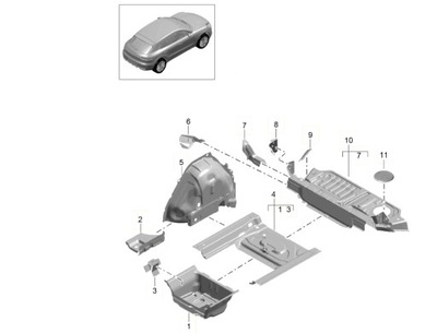 Плита підлогова задня porsche macan 2.0 r4 95b802087aygrv фото №1