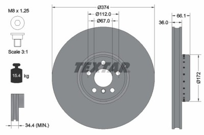 2X DISKU STABDŽIŲ BMW PRIEK. 2/3/4/5/6/7/8/X5/X6/X7 2,0-4,4 15- LE 9229032 