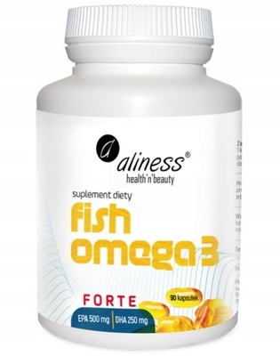 Aliness Fish OMEGA-3 Forte DUŻA DAWKA Kwasy Omega 90K Odporność Serce Mózg
